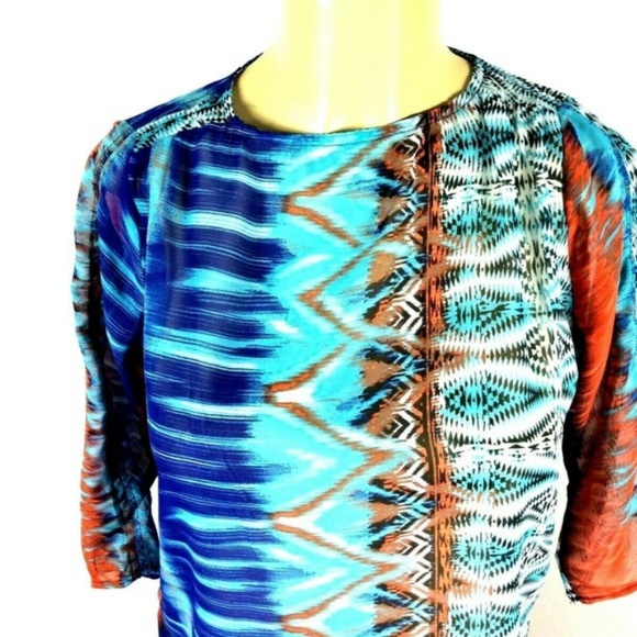 The Limited Python Print 3/4 Sleeve Blouse - Picture 3 of 5